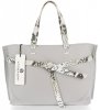 Bőr táska shopper bag Vittoria Gotti világosszürke V5635